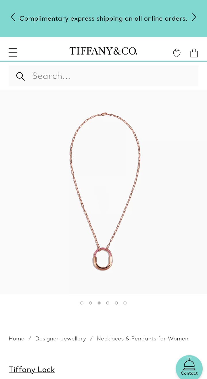 T-I-F-F-A-N-Y LOCK PENDANT NECKLACE