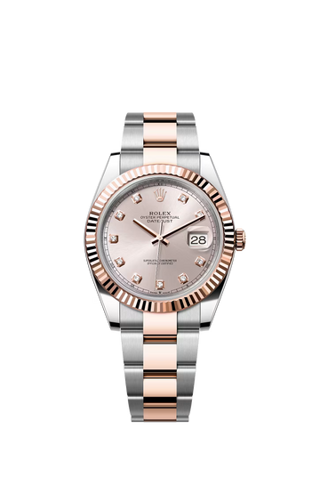 R-O-L-E-X DATEJUST OYSTERSTEEL &amp; EVEROSE GOLD WATCH