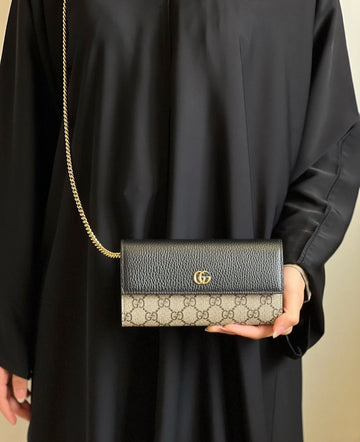 GU. CI Mar. mont Chain Wallet Premium Crossbody Wallet